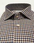 W6-T7GCUR Camicia Regular Quadri Blu/Marrone Man