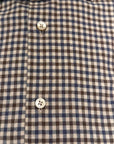 W6-T7GCUR Camicia Regular Quadri Blu/Marrone Man