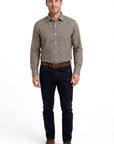 W6-T7GCUR Camicia Regular Quadri Blu/Marrone Man