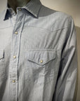 US6-FLAGSTAFF Camicia Seersucker Righe Bianco/Azzurro Man