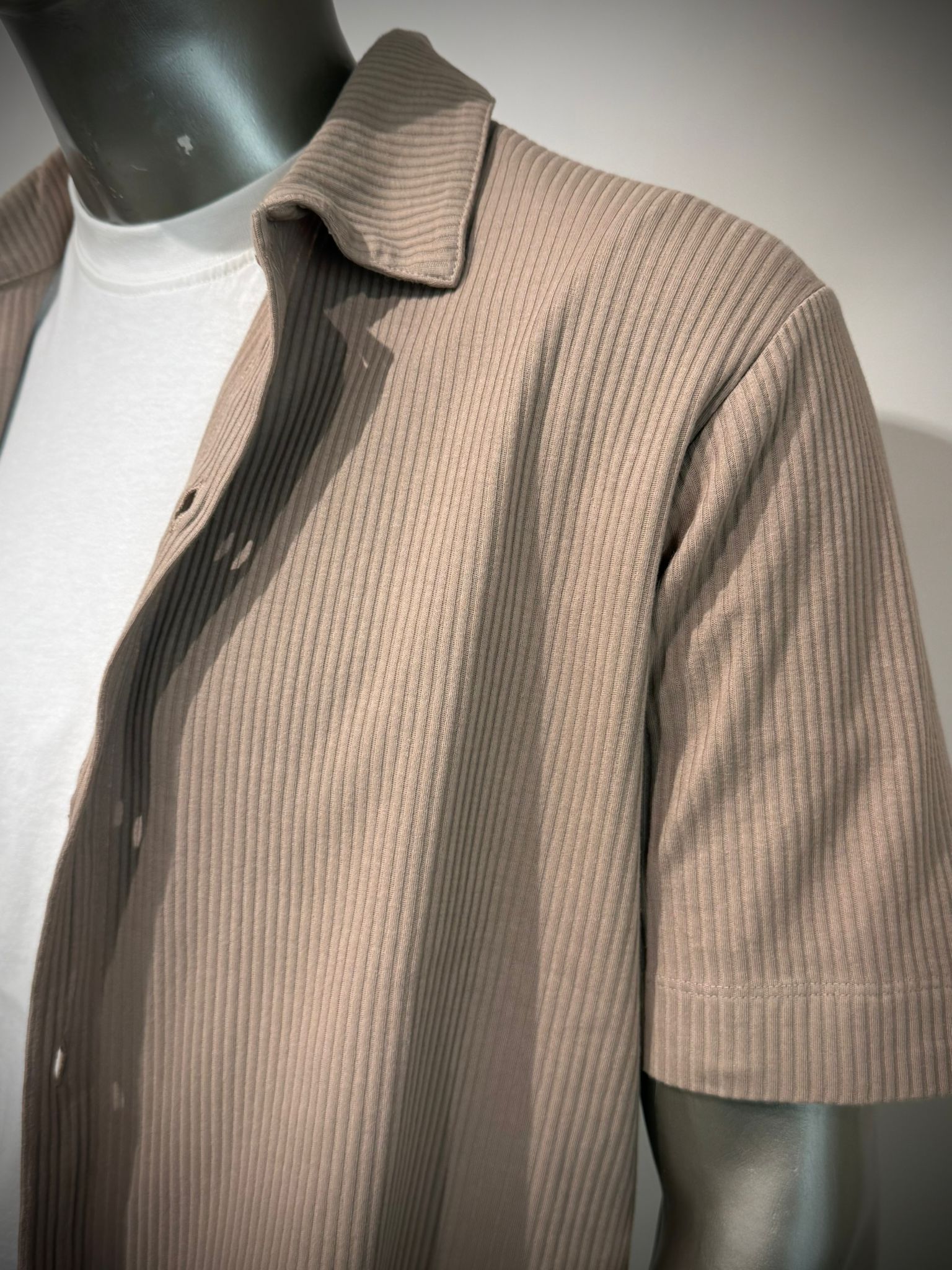 S6-4290 Camicia Manica Corta Costina Fango Man