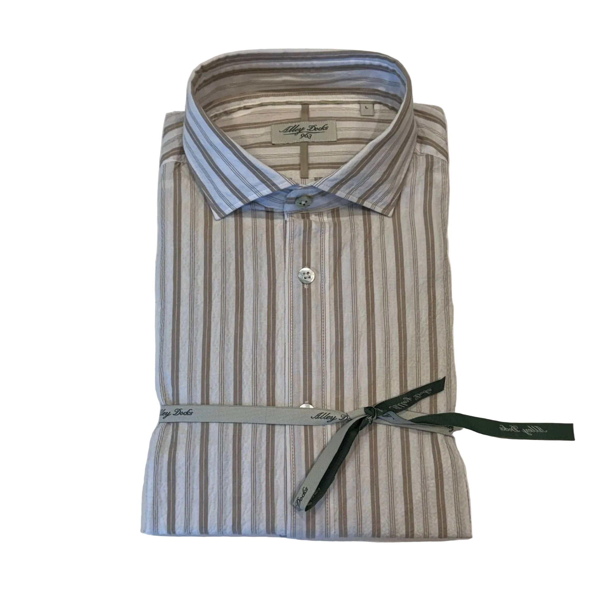S6-1420 Camicia Rigata Beige Man