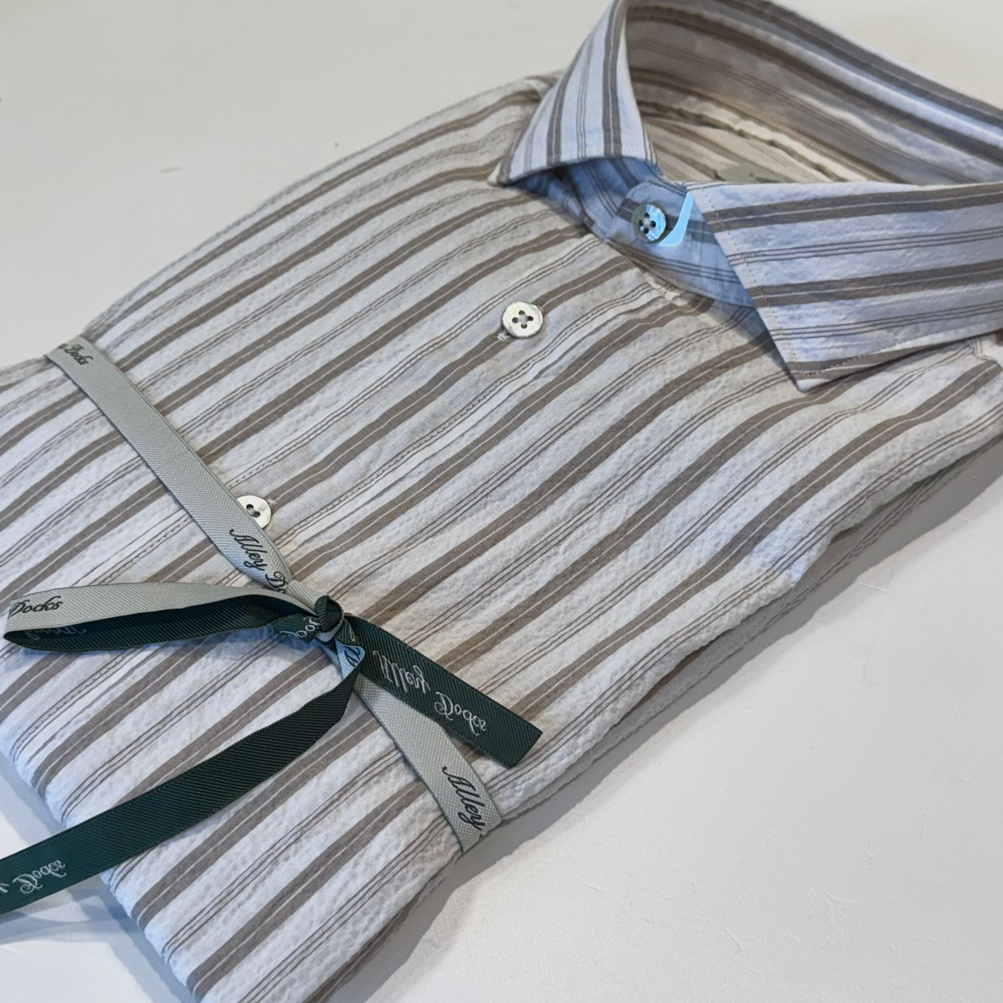 S6-1420 Camicia Rigata Beige Man