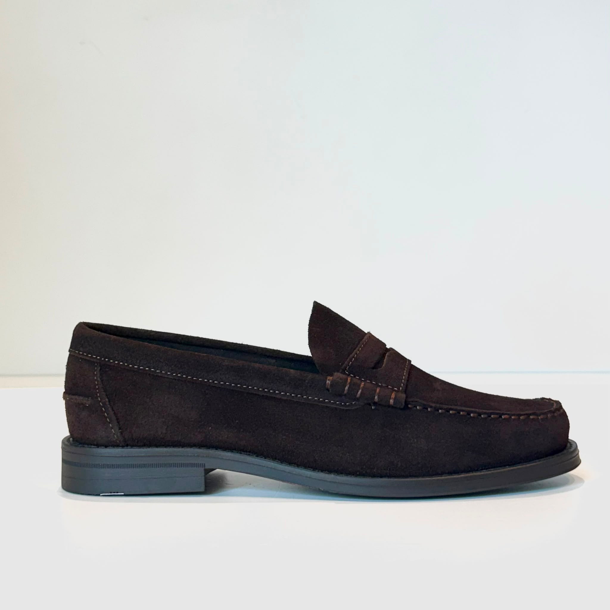 W6-Mocassino College Camoscio Dark Brown Man