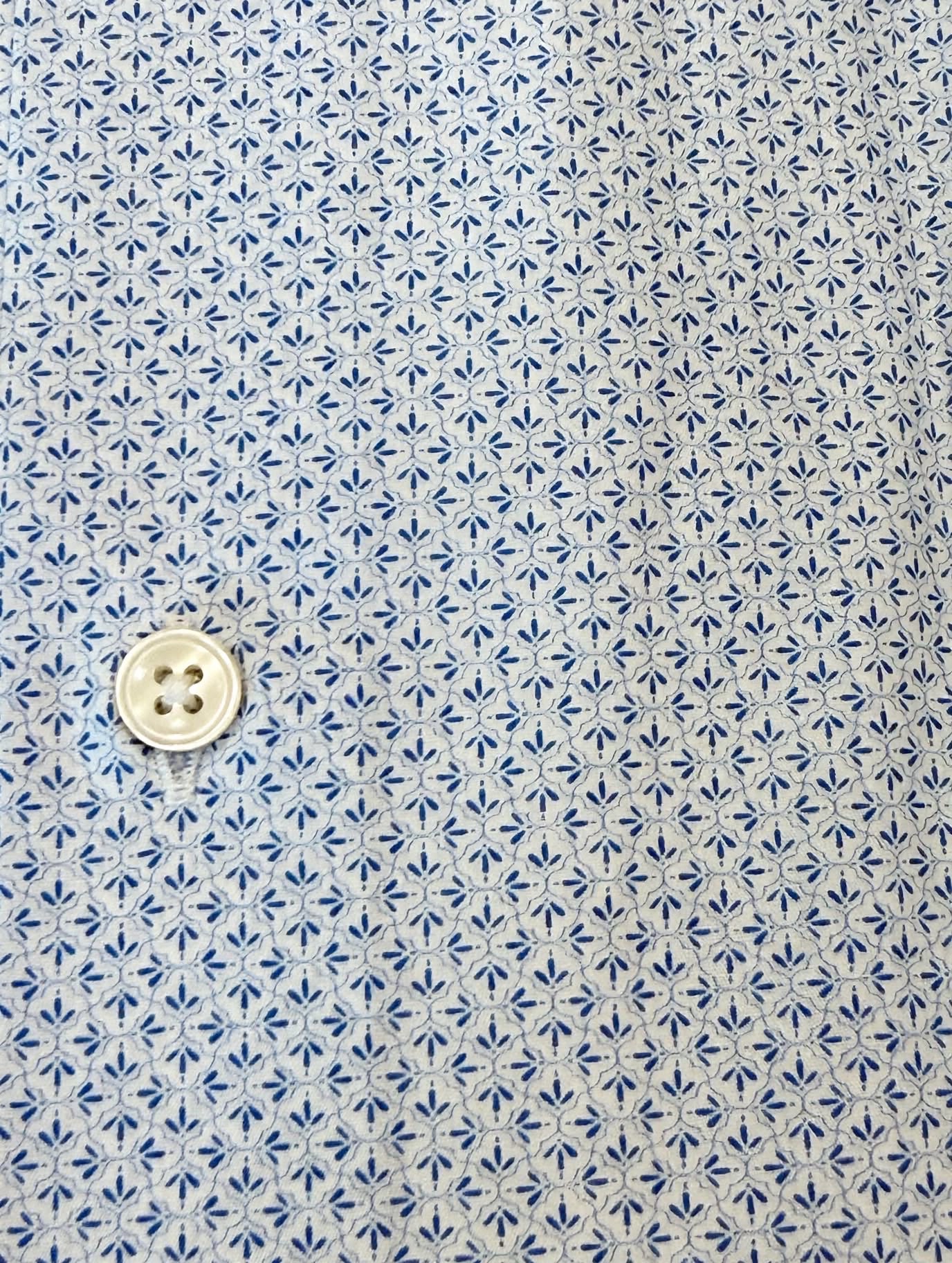 W6-UTHCUR Camicia Regular Microfantasia Azzurro Man