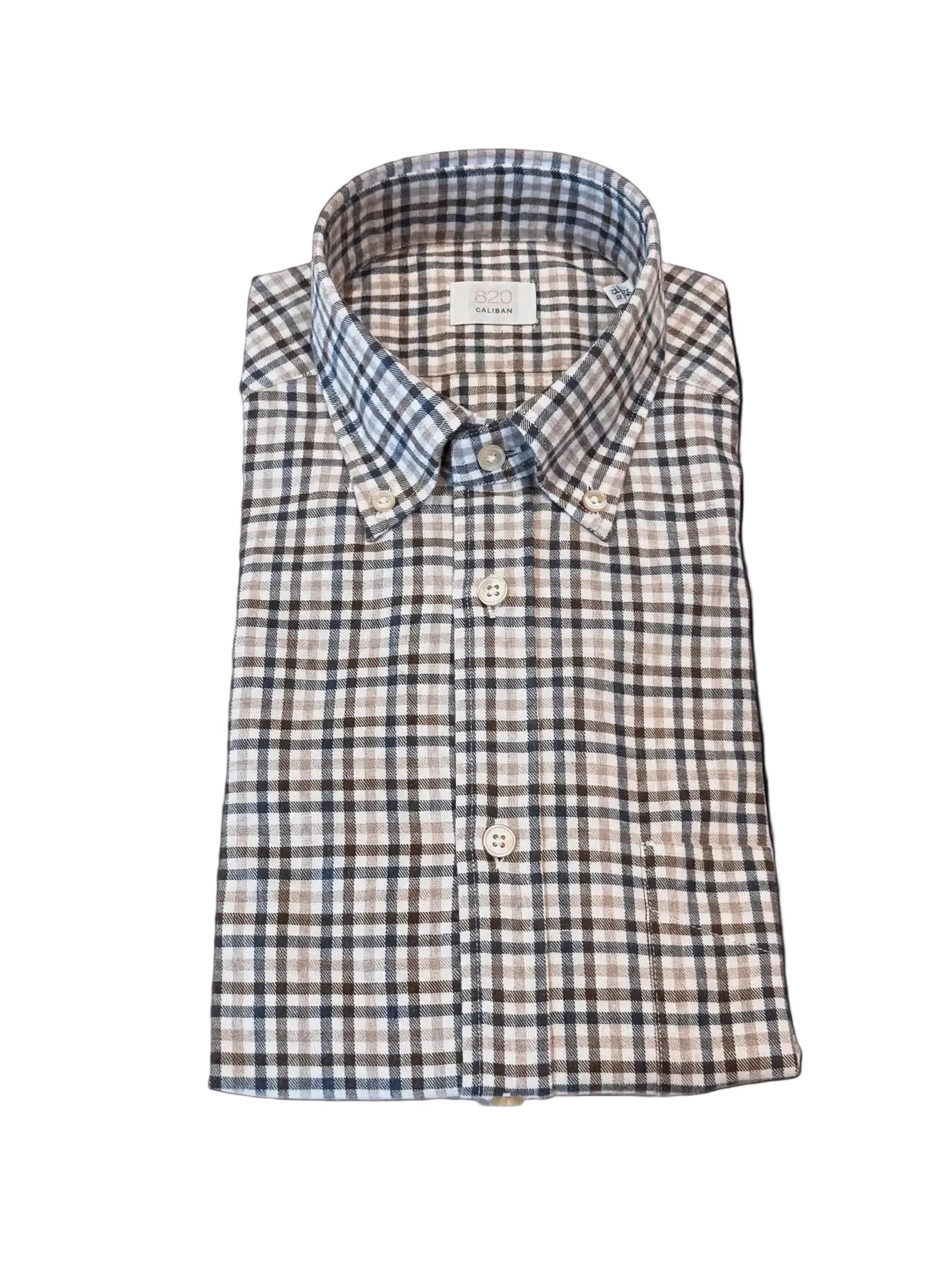 W6-RX4CLY Camicia Regular Quadri Beige/Marrone Man