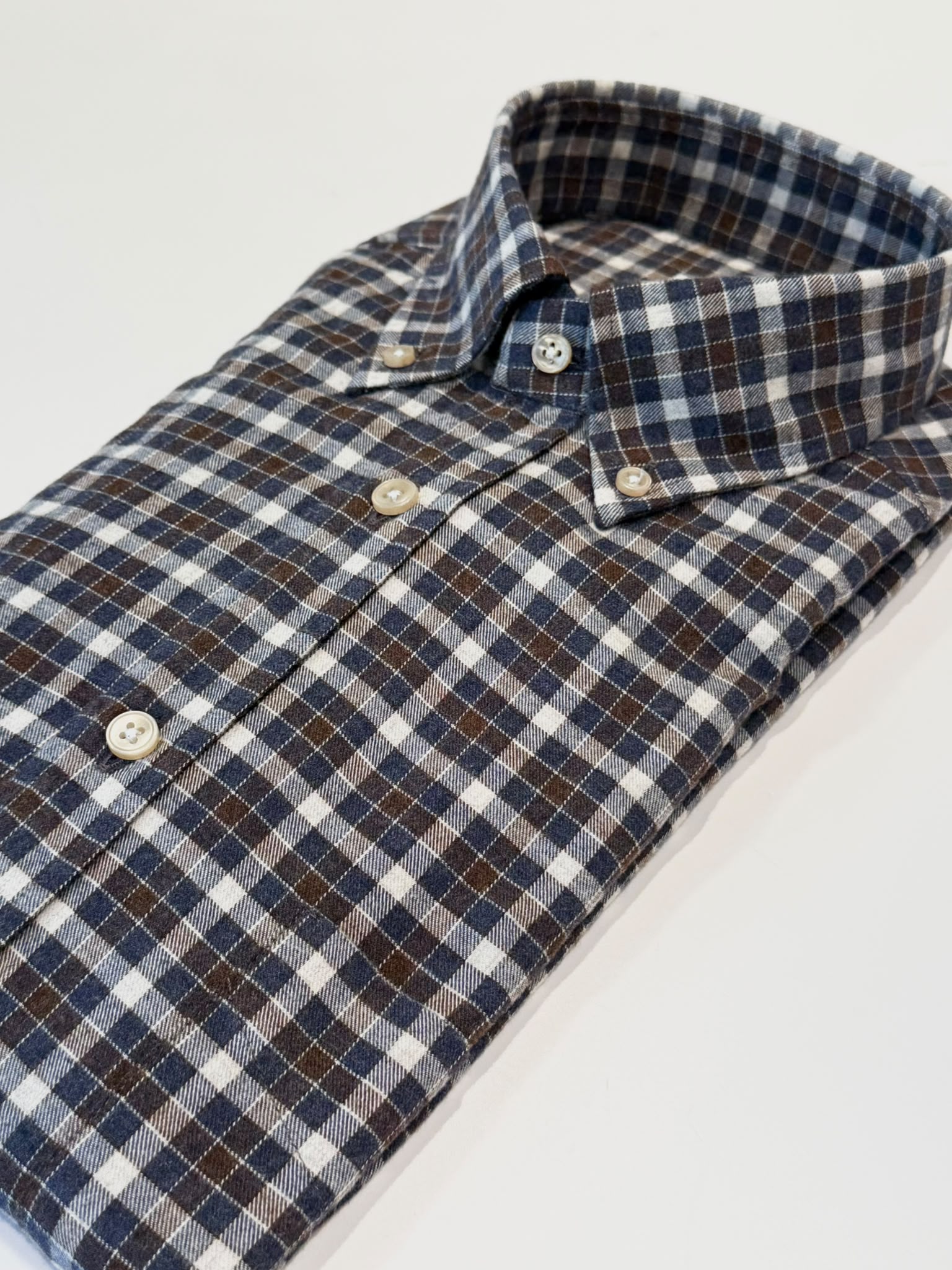 W6-RX4CLY Camicia Regular Quadri Blu/Marrone Man