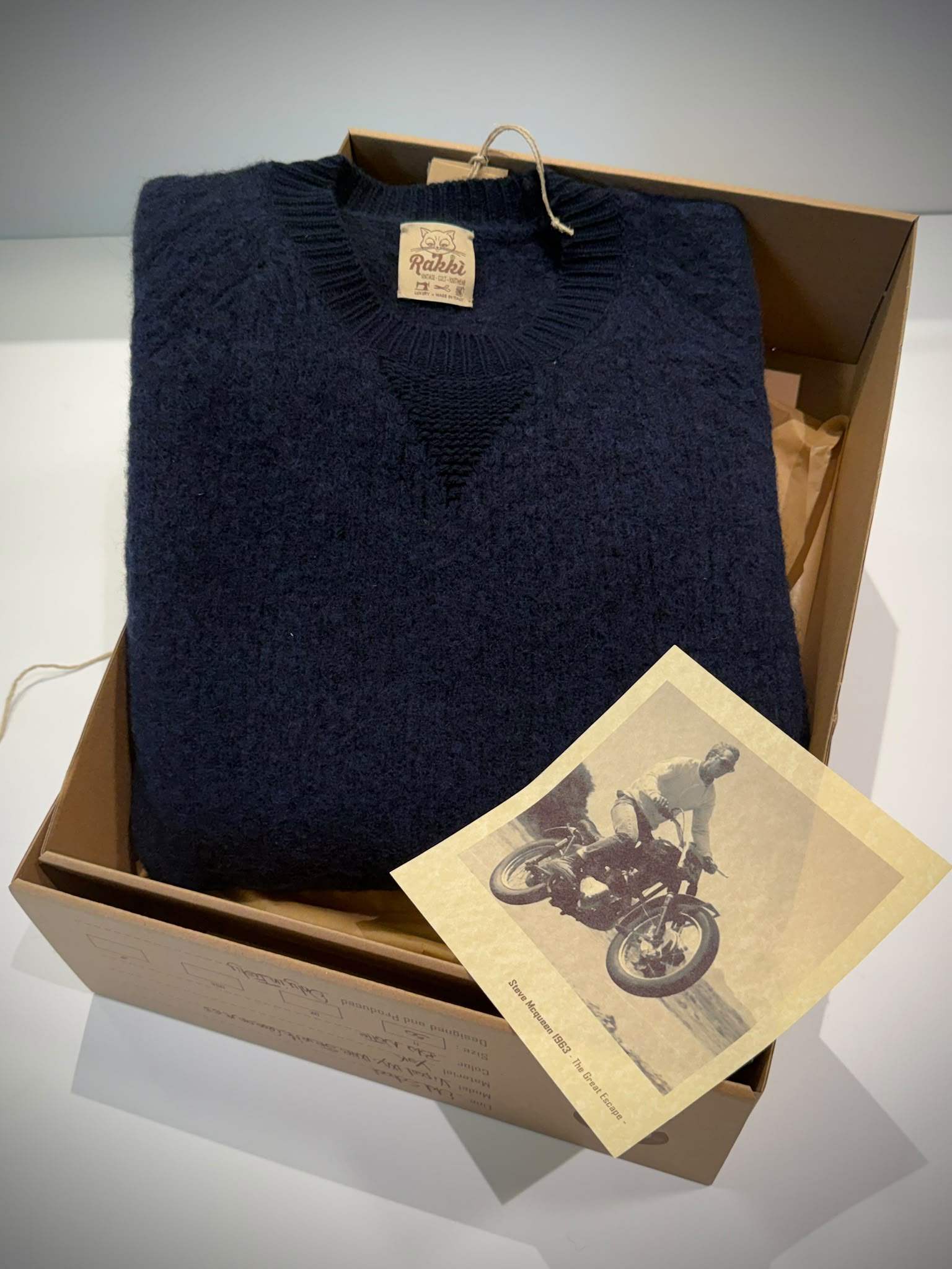 UW6-VIRGIL Maglia STEVE McQUEEN Girocollo Blu Notte Man