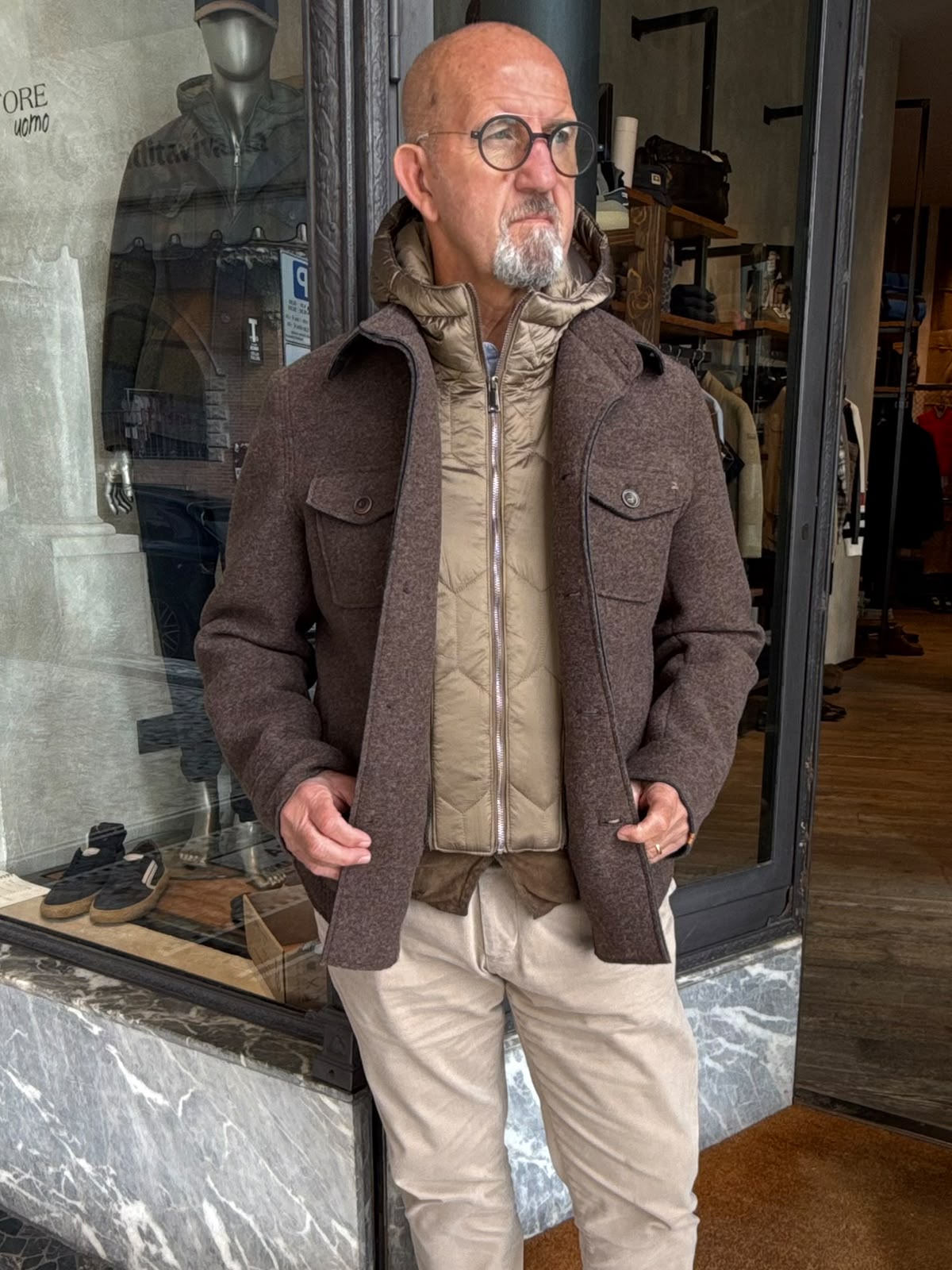 W6-PERCY449 Overshirt Cioccolato Man