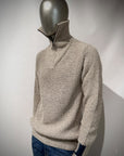 W6-TOMMY Maglia Lupetto Collo Zip Perla Man