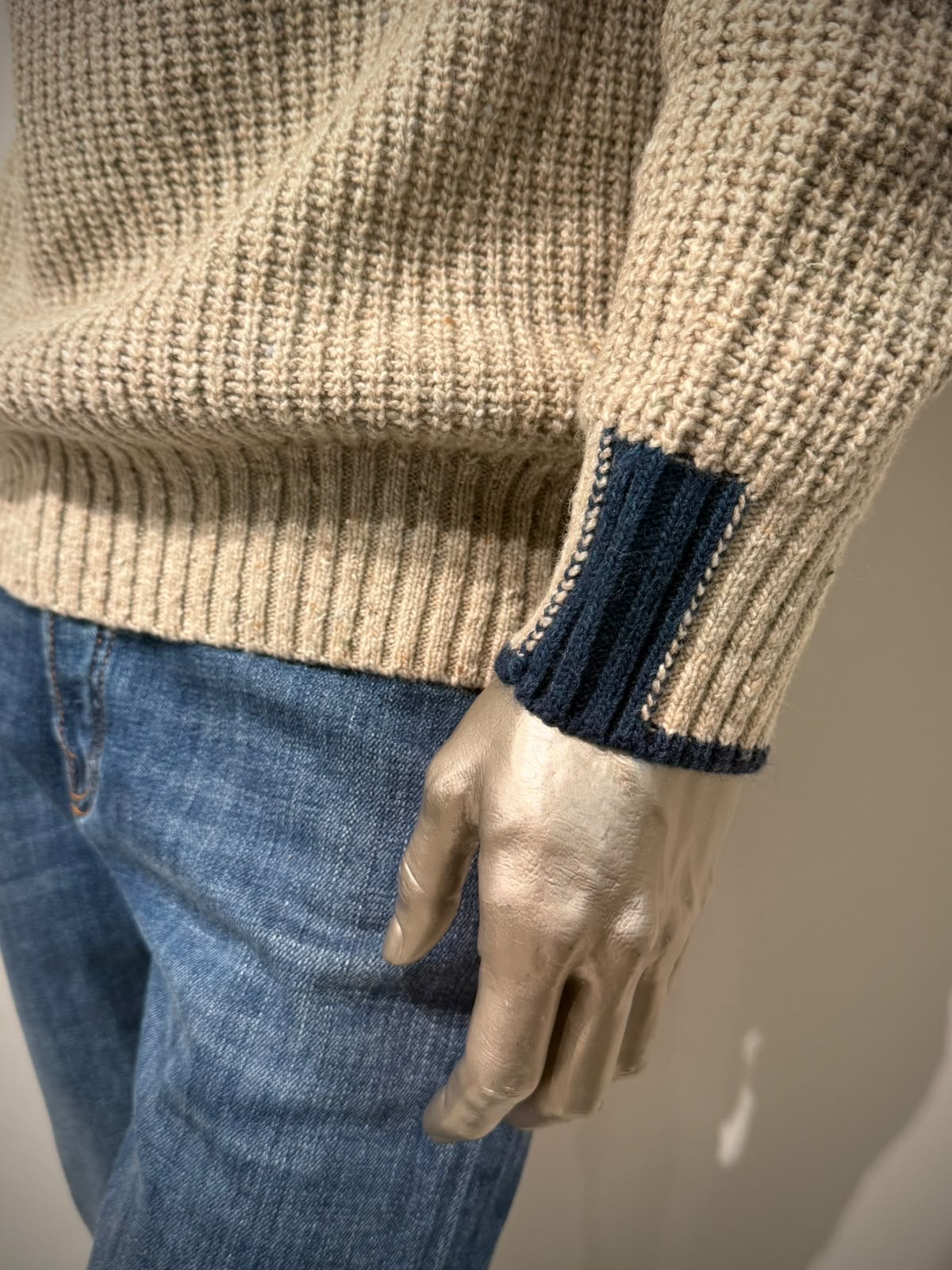 W6-TOMMY Maglia Lupetto Collo Zip Perla Man