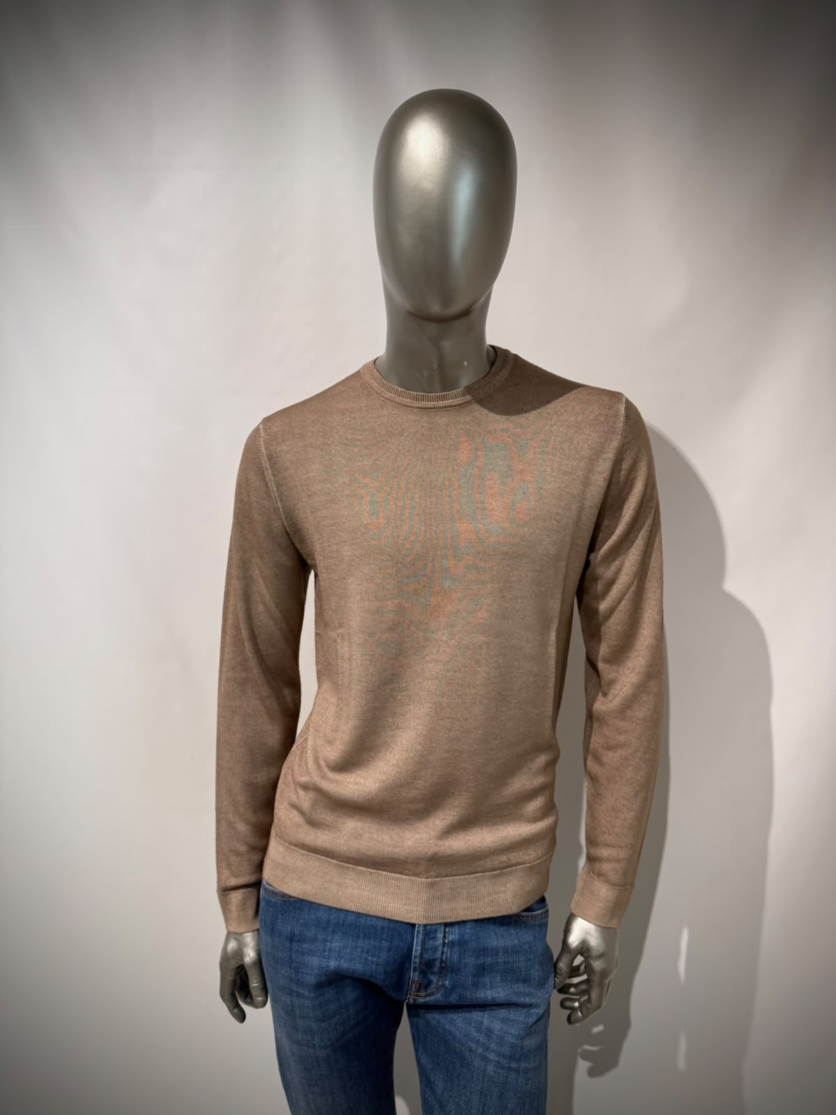 W6-0002 Maglia Lana Girocollo Sabbia30 Man
