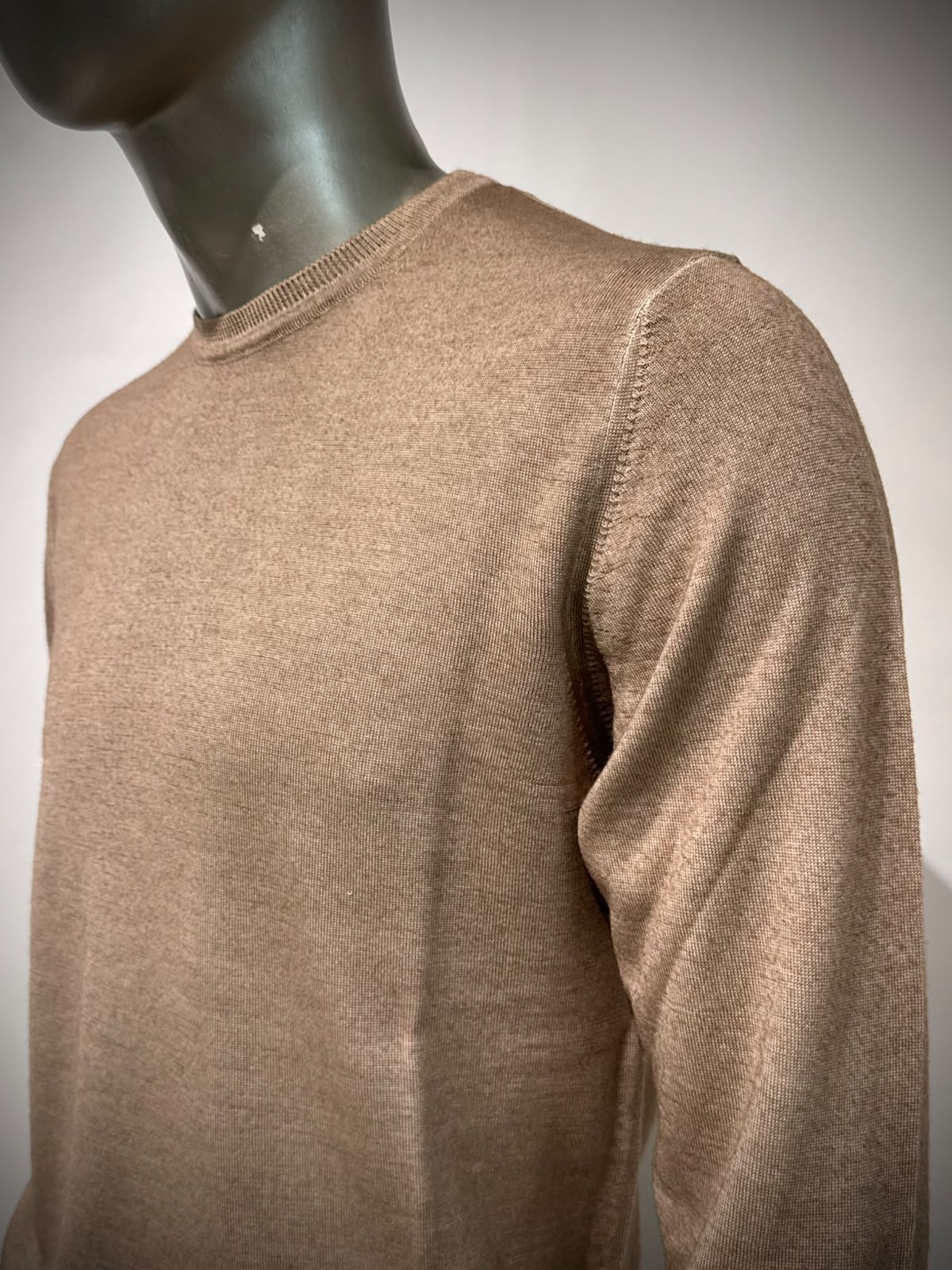 W6-0002 Maglia Lana Girocollo Sabbia30 Man