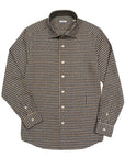W6-T7GCUR Camicia Regular Quadri Blu/Marrone Man