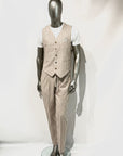 S5-1435 Gilet Lino E Cotone Beige Man