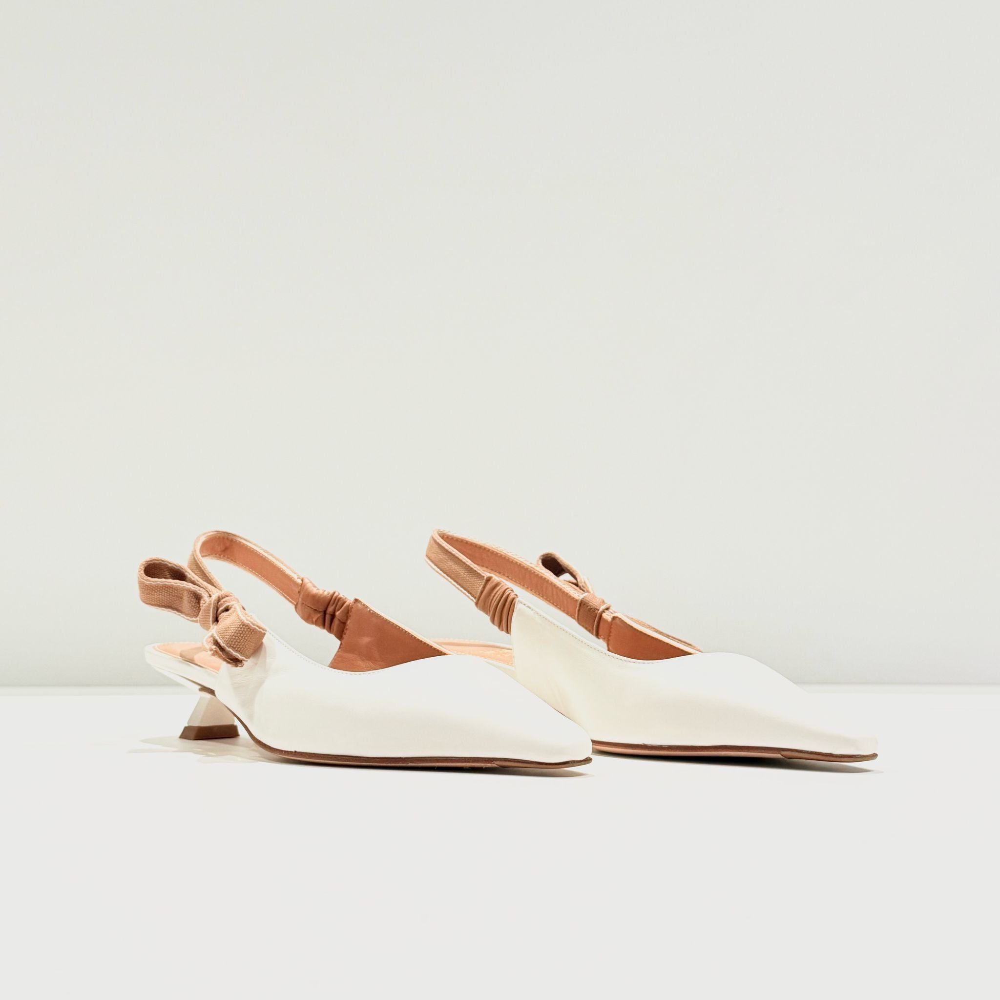 S5-2556 Chanel con Fiocco Laterale Bianco Cuoio