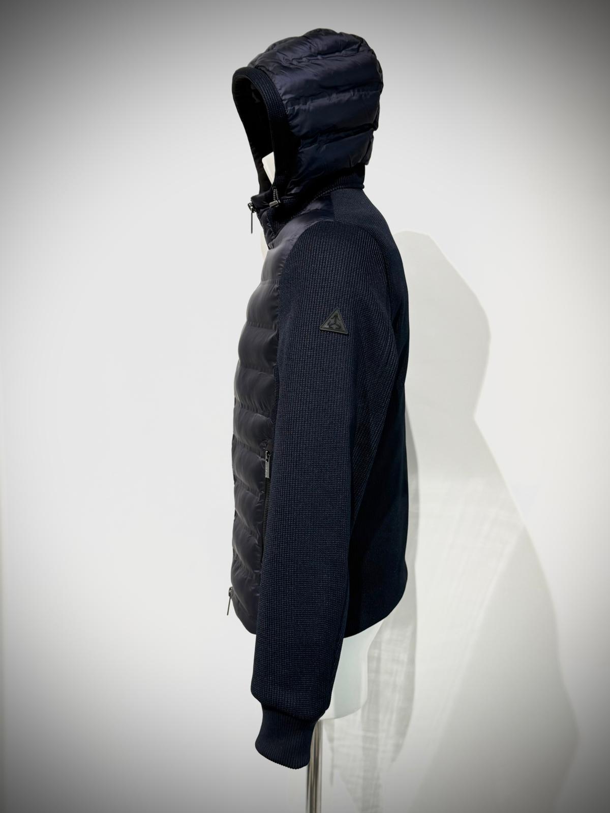 W5-0041 MESH Piumino Ibrido Cappuccio Blu Man