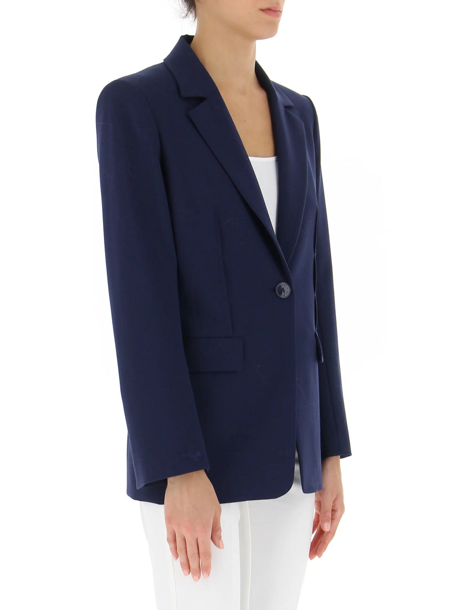 W3-2S1473 Blazer Misto Lana Blu