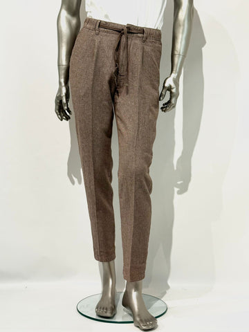 S5-1442 Pantalone Lino E Cotone Coffe Brown Man