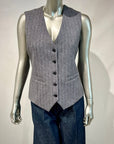 WD4-FD3268 Gilet Striped Denim Gray