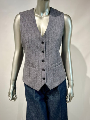 WD4-FD3268 Gilet Striped Denim Gray