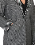 W4-35065 Cappotto Pied de Poule Bianco Nero