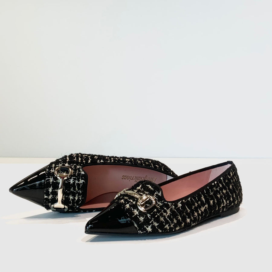 W4-51623 ELLA Ballerina Tweed Black-White