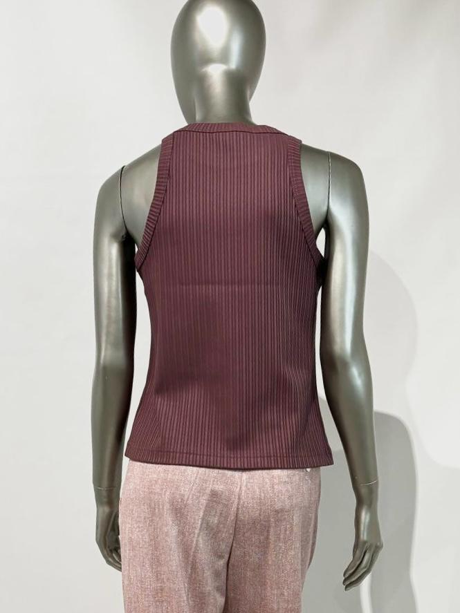 SD5-3446 Canotta a Costine Cropped Bark Woman
