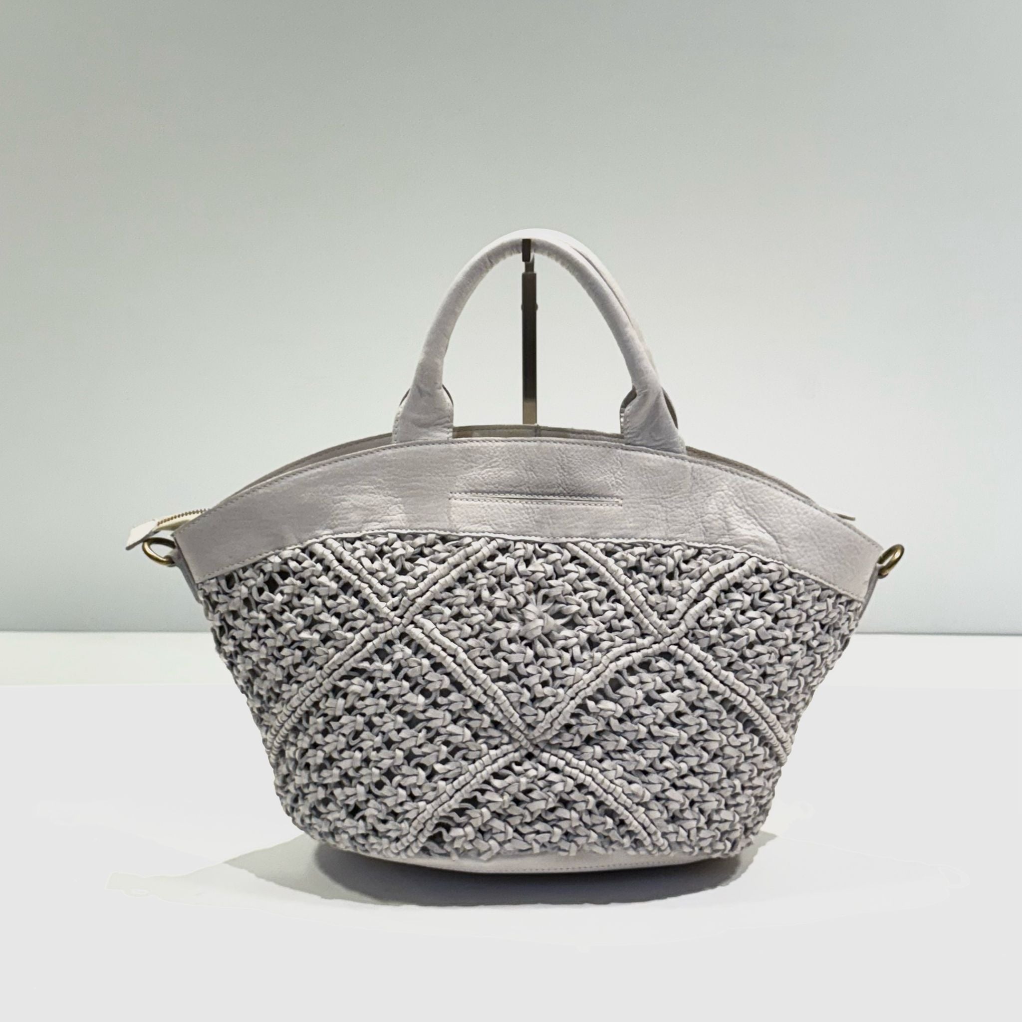 S5-8906 Borsa Intrecciato Rombi Cow Sand 052