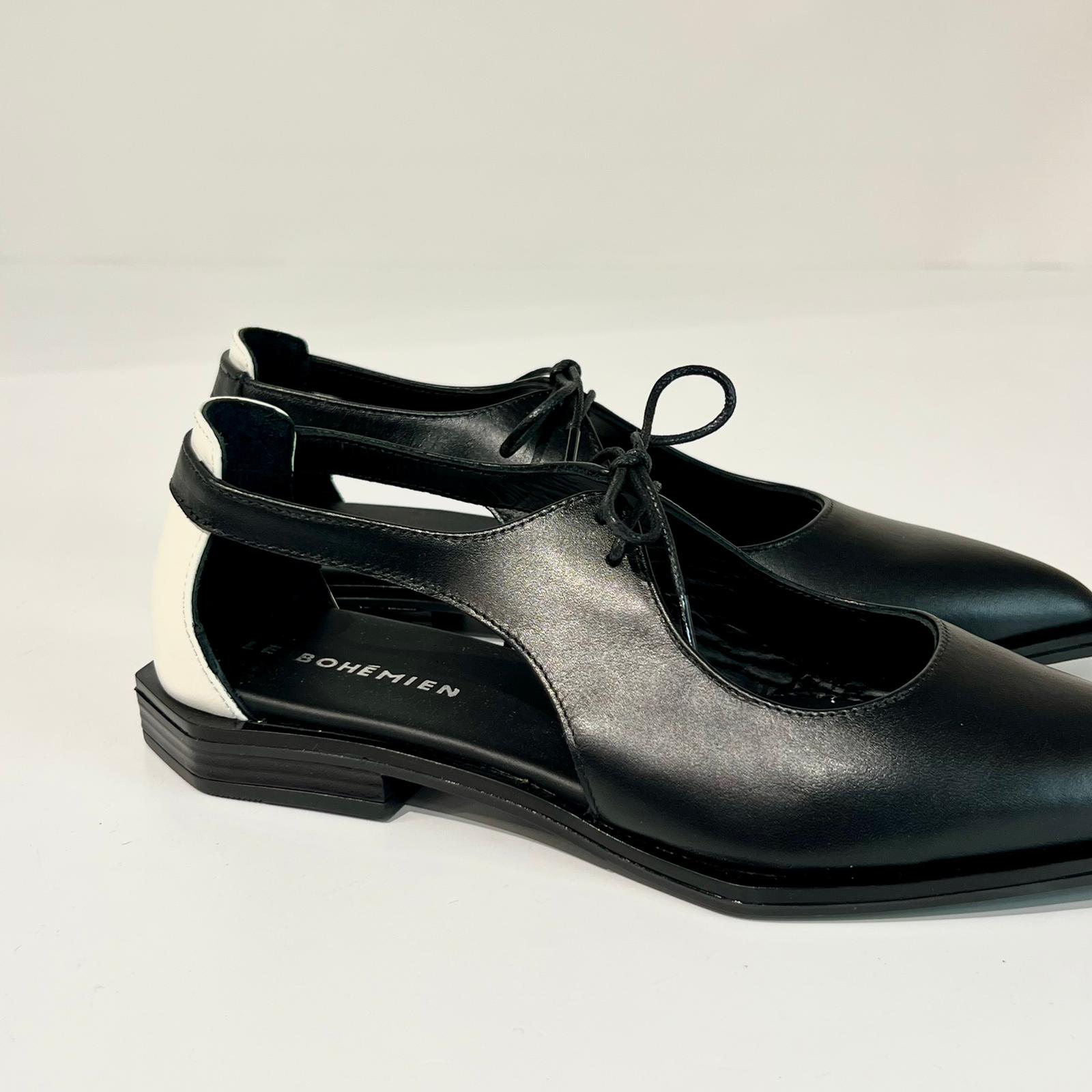 S6-P24-1 Scarpa Aperta Nero Latte