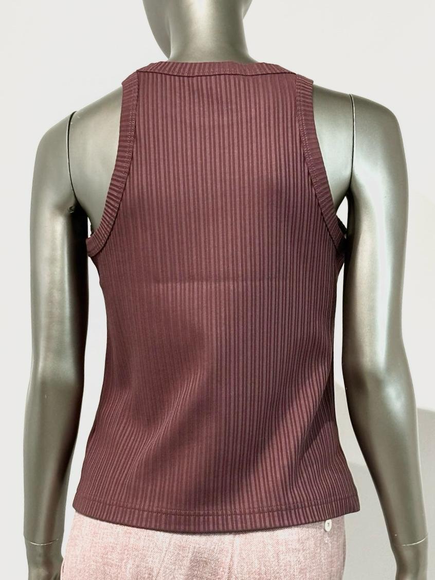 SD5-3446 Canotta a Costine Cropped Bark Woman