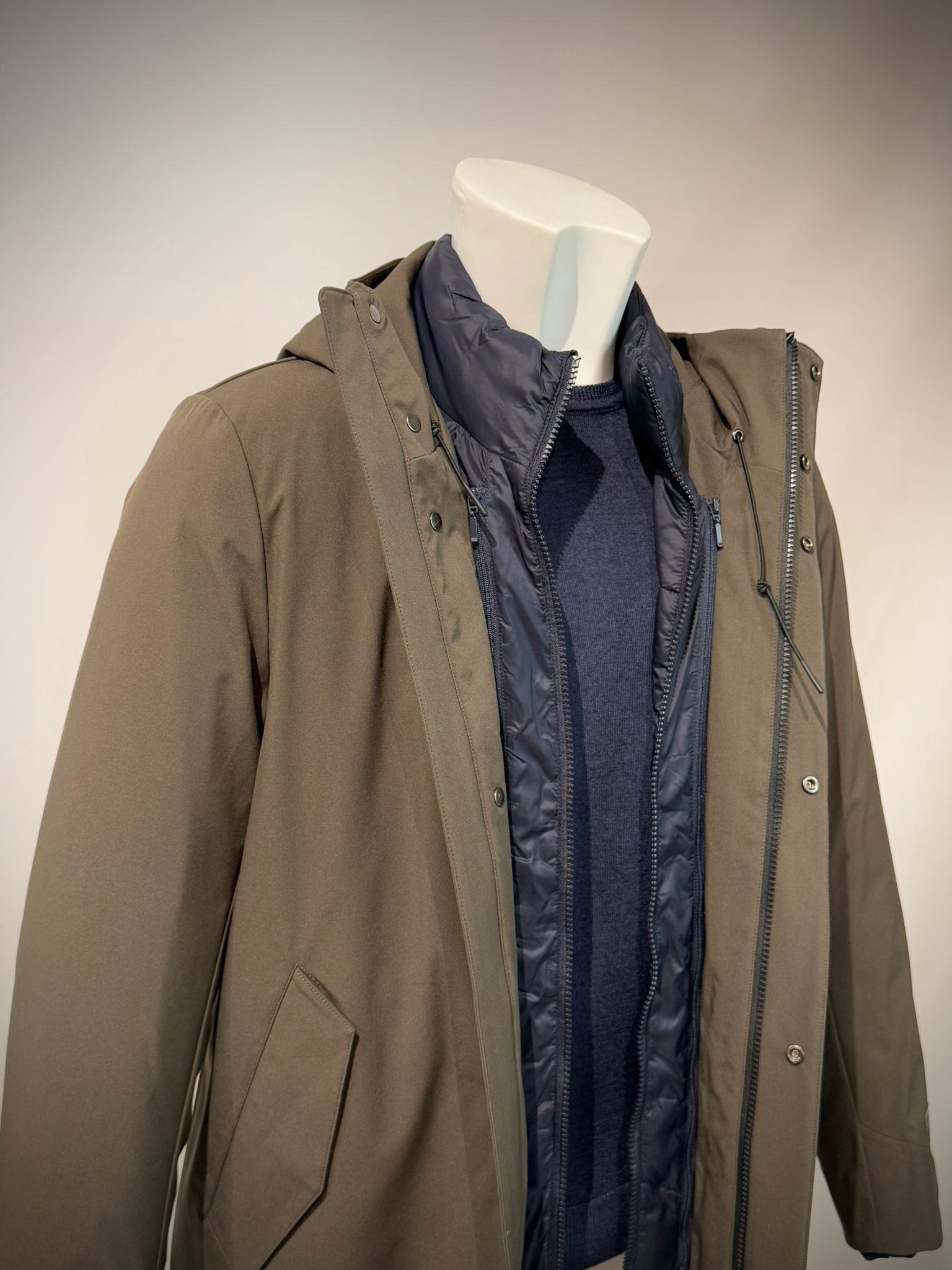 UW4-LONGTECH Giubbotto 3in1 Verde Bosco Man