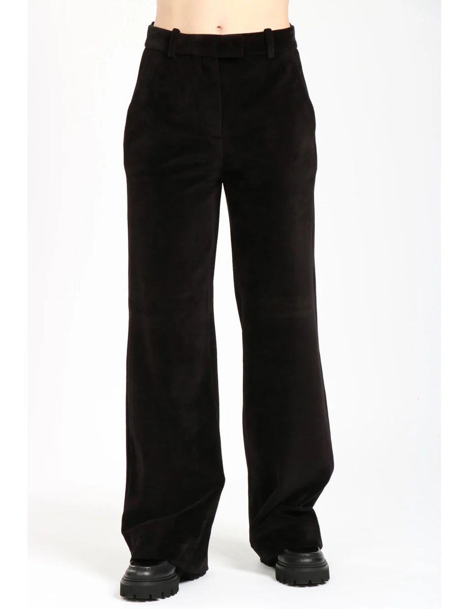 WD4-3180 Pantalone Masculine Velour Nero