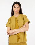 S4-45067 Blusa Viscosa Jabot Olio