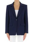 W3-2S1473 Blazer Misto Lana Blu