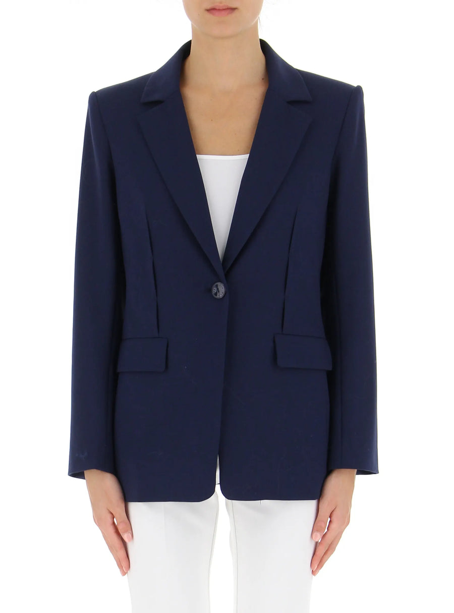 W3-2S1473 Blazer Misto Lana Blu