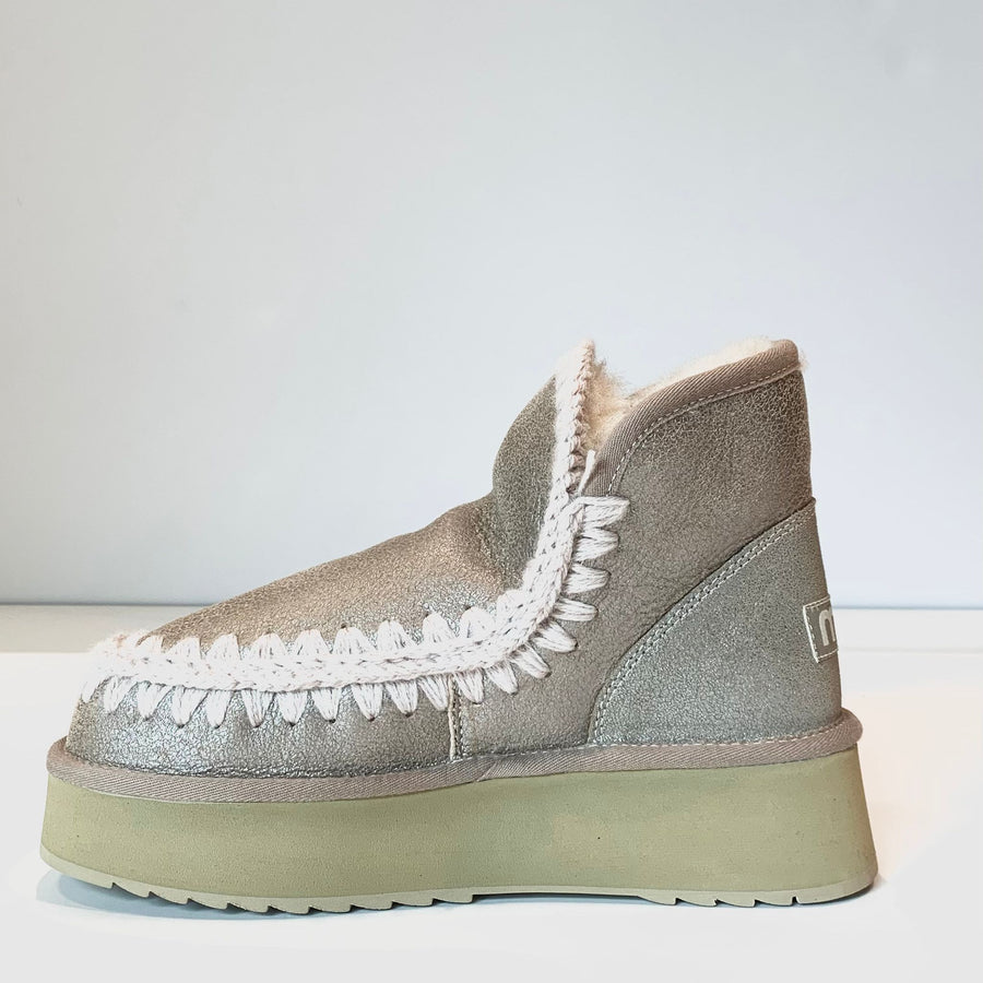 W4-MINI ESKIMO Platform Boot Stone Metallic