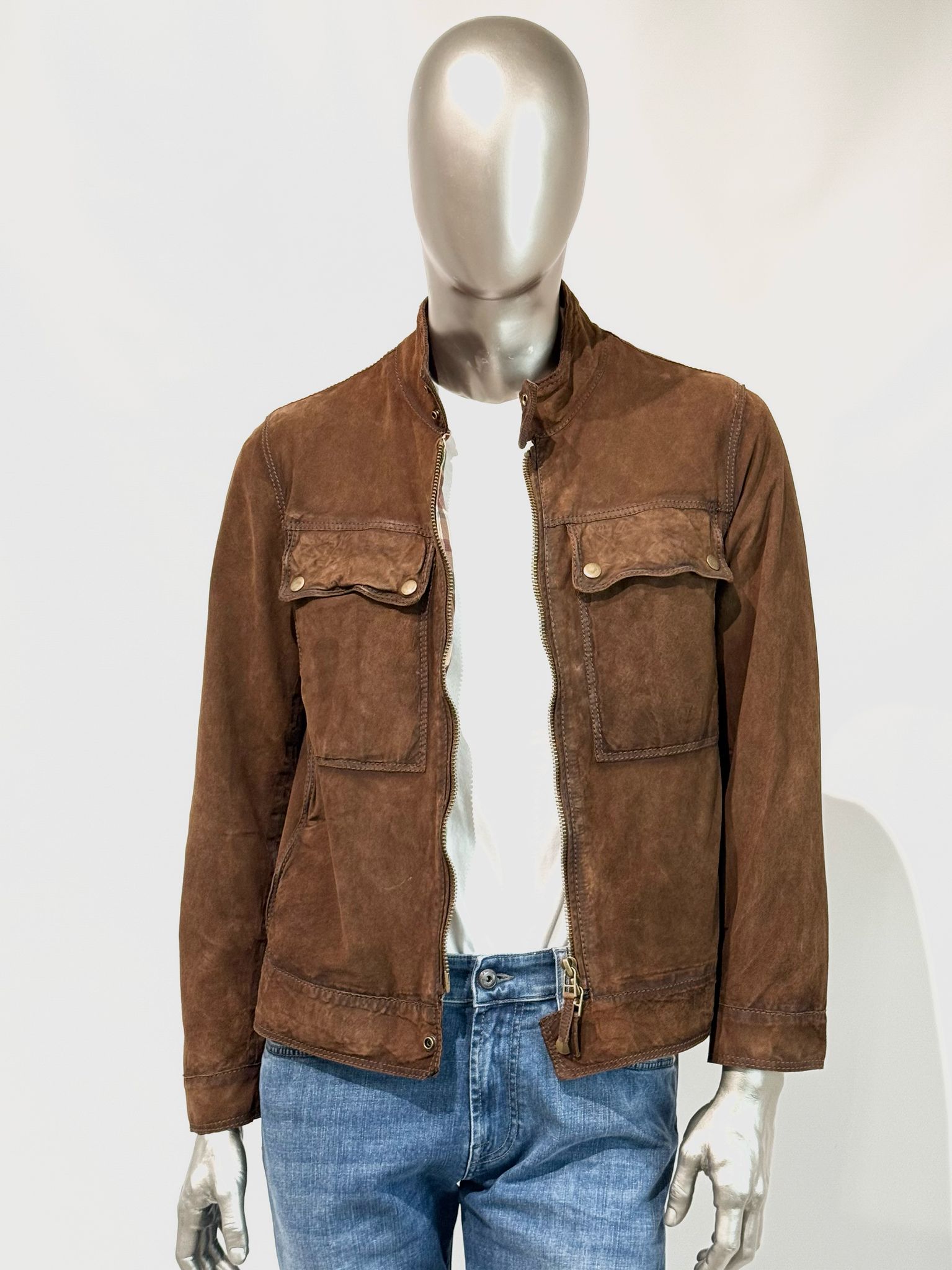 US5-ANDREW Giubbotto Pelle Scamosciata Whisky Man