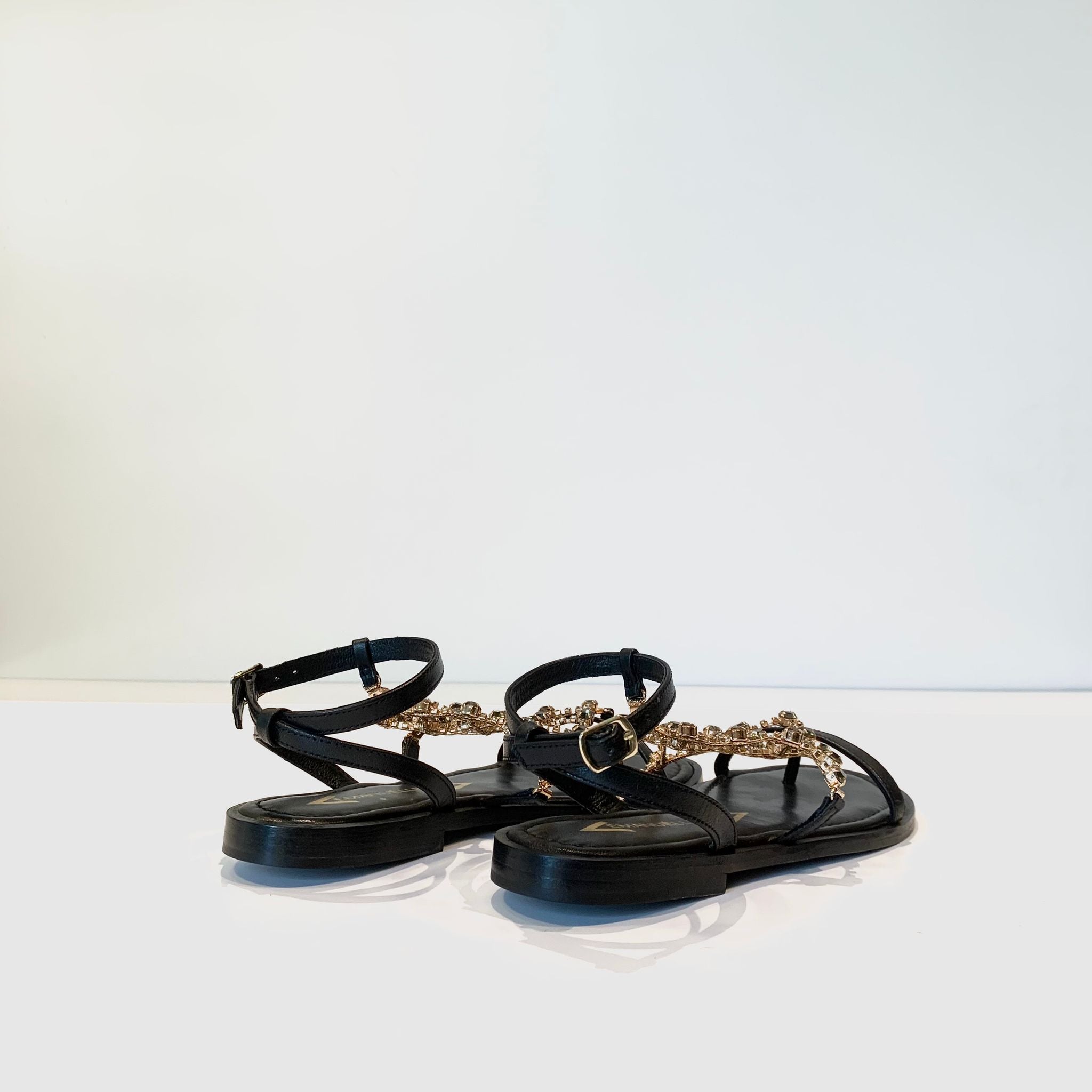 S4-214-32 MANILA Infradito Rete Gioiello Black