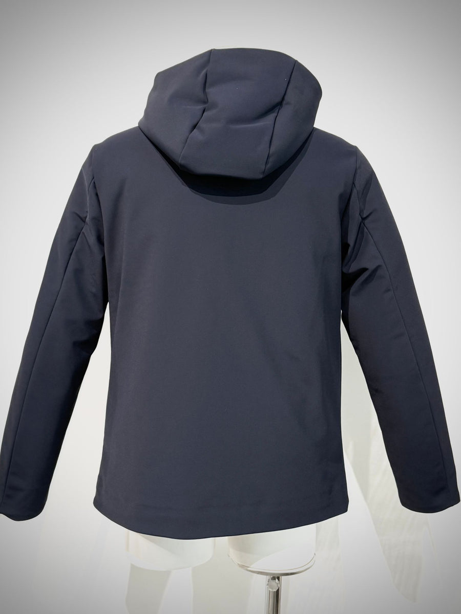 W5-0017 BONDED Parka Tech Corto Cappuccio Blu Man