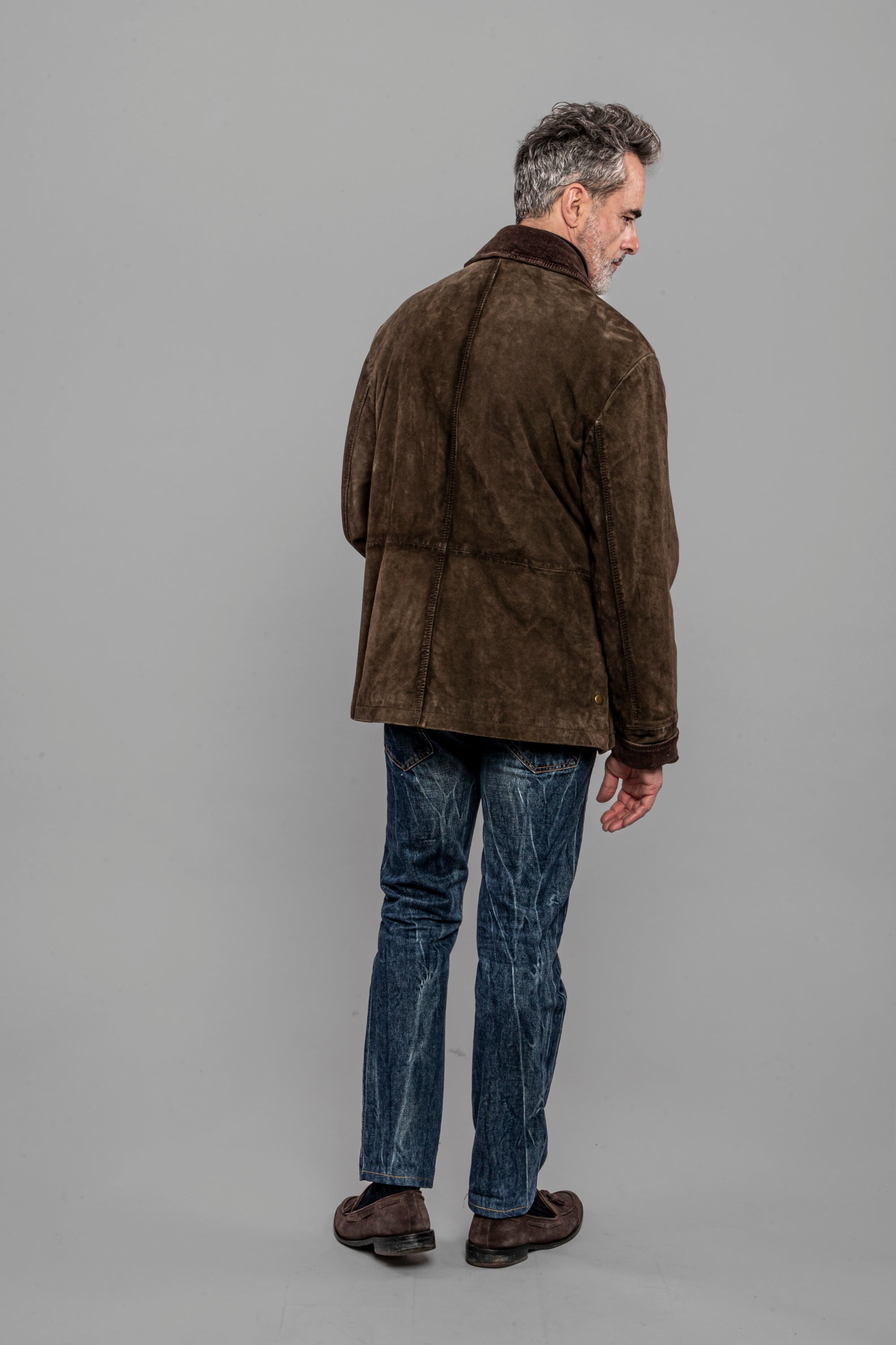 UW5-BALMORAL Giubbotto Burned Suede Verde Alga Man