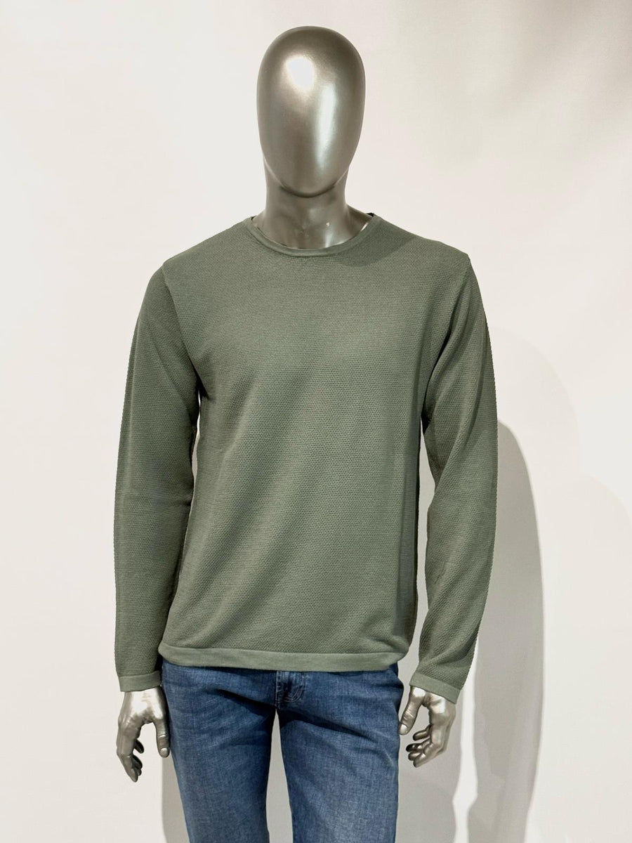 S4-0315 Maglia Girocollo Cotone Ultrasoft Verde Salvia Man