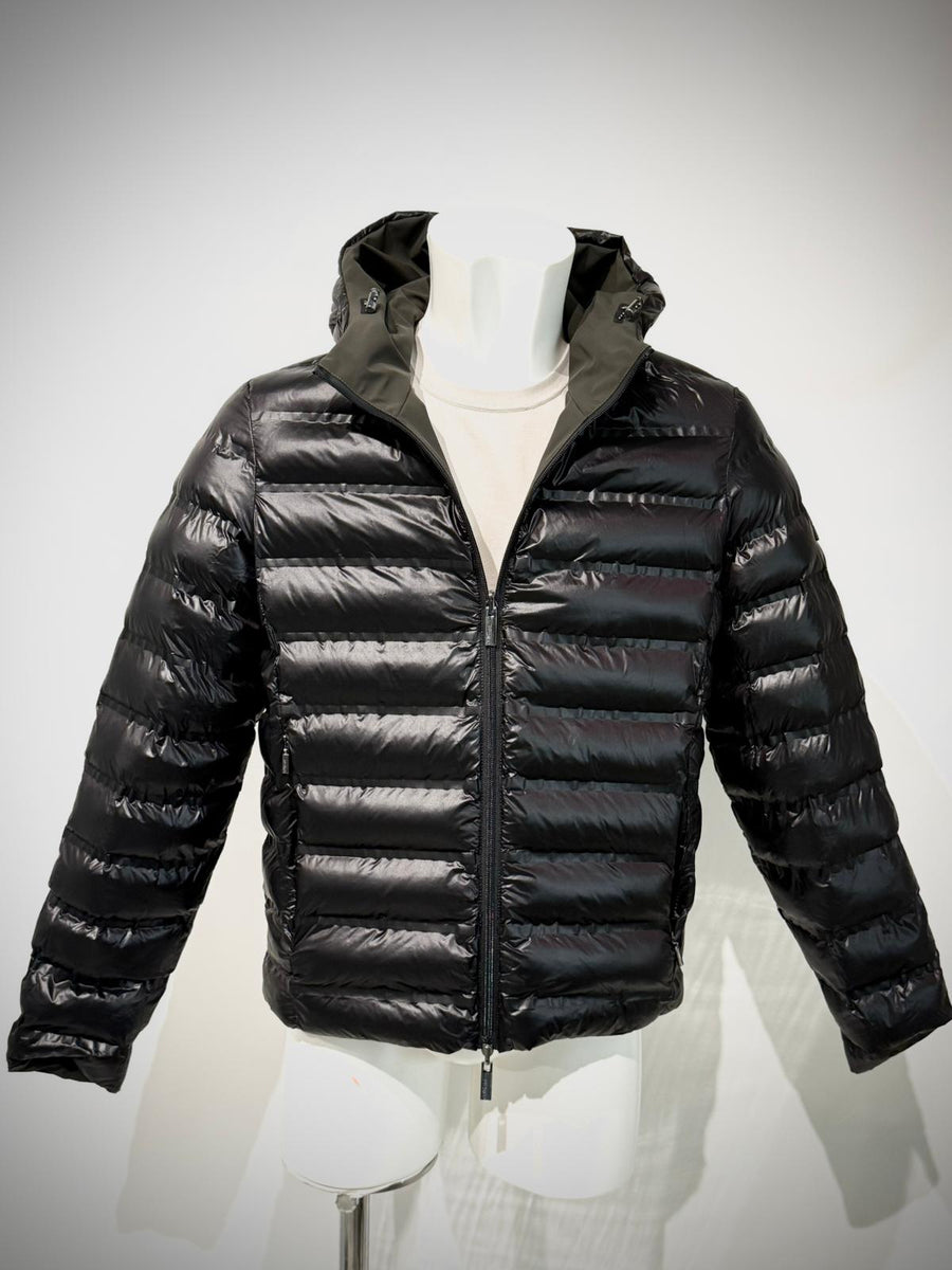 W5-0004 Giubbotto Reversibile Cappuccio Militare/Nero Man