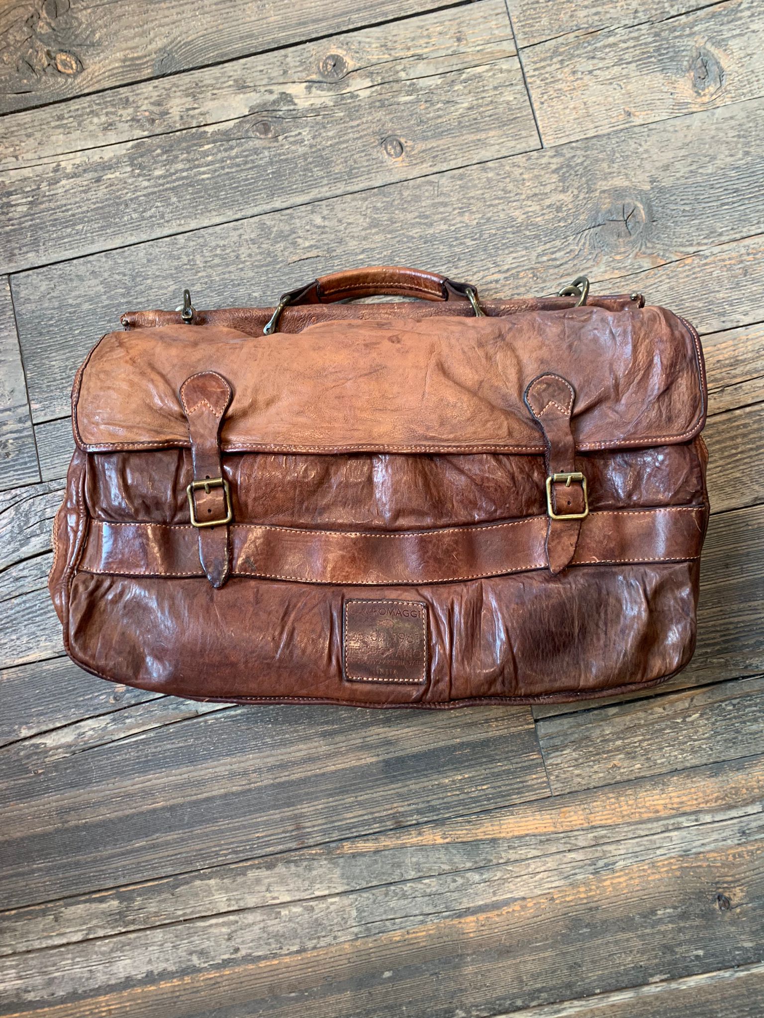 Borsone Voyage Pelle Cognac Unisex