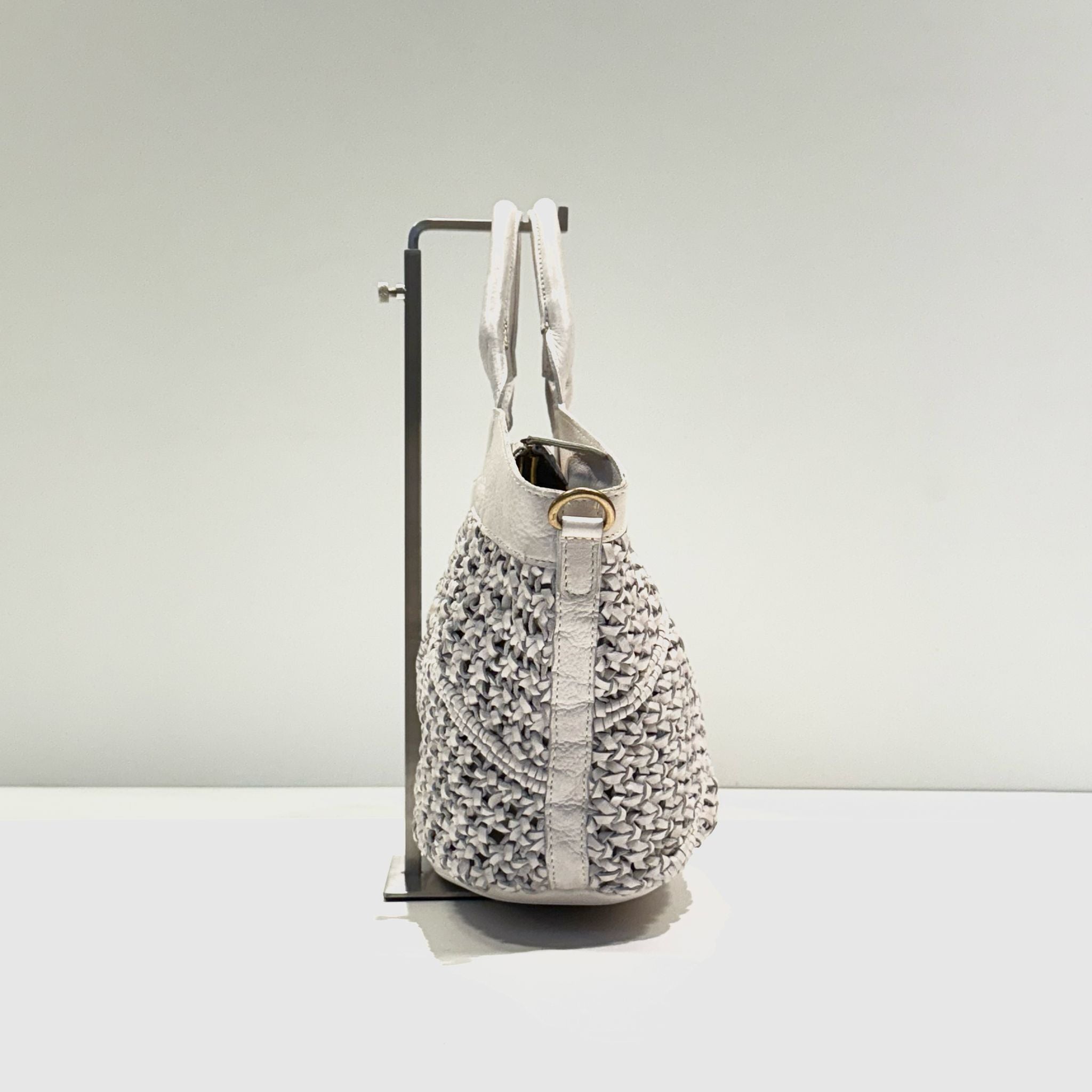 S5-8906 Borsa Intrecciato Rombi Cow Sand 052