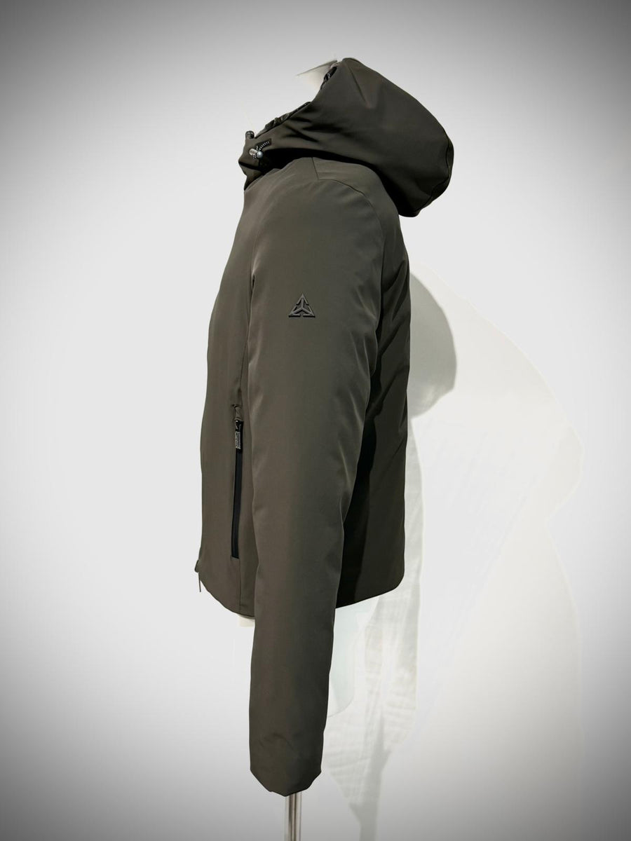 W5-0004 Giubbotto Reversibile Cappuccio Militare/Nero Man