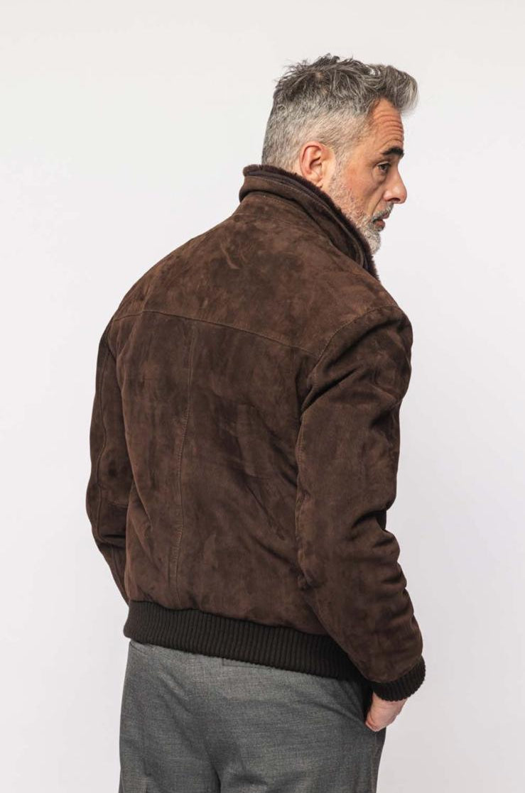 UW6-TOBIA Giubbotto Suede Velluto Mud J27 Man