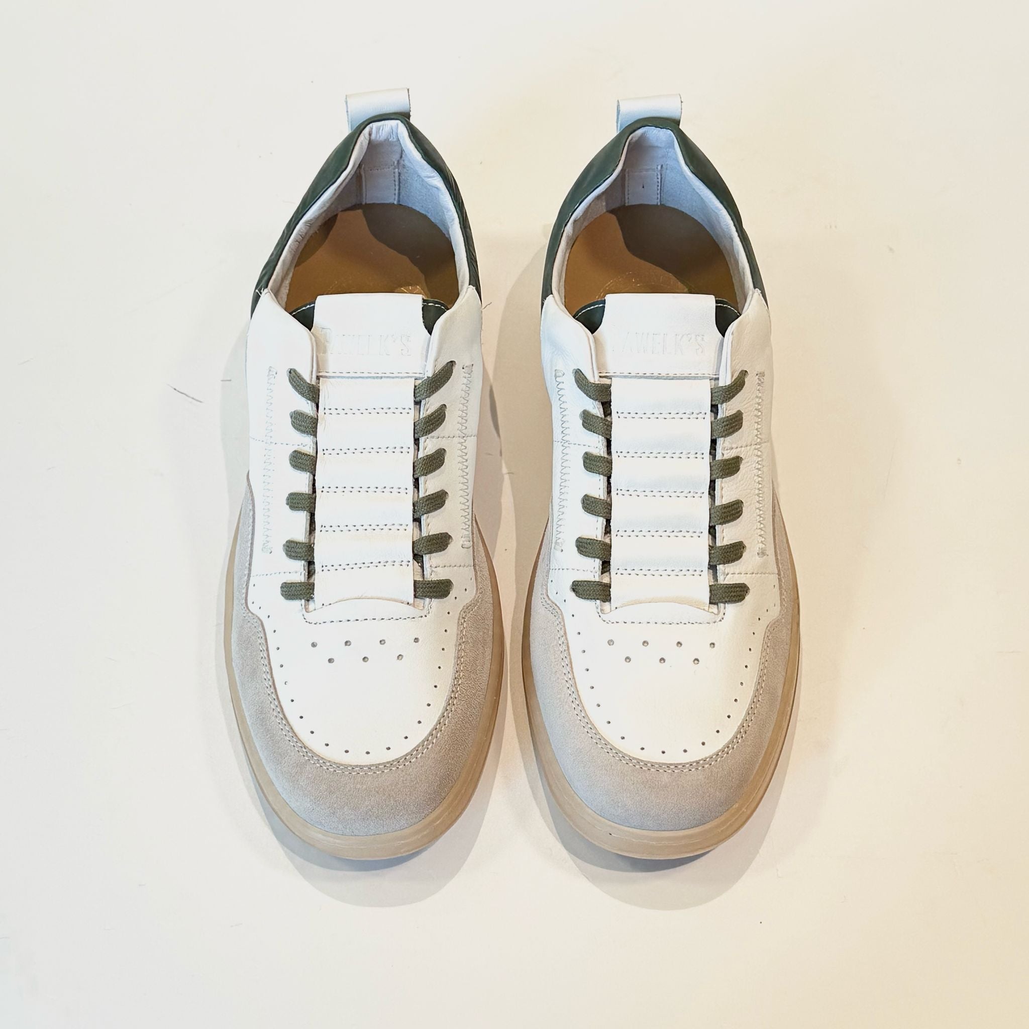 S5-23611 Sneaker Pelle/Suede Bianco/Militare Man