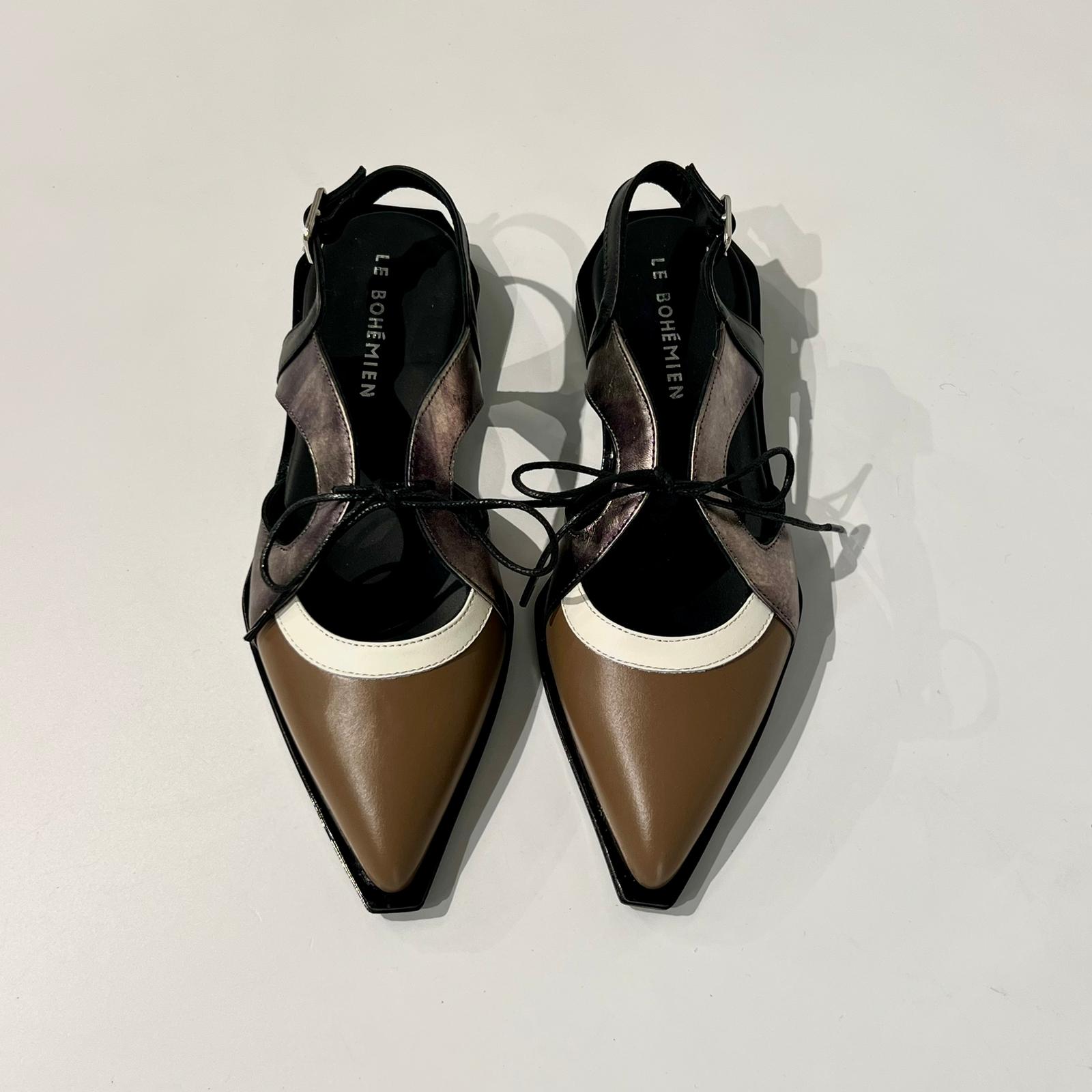S6-P18-L Slingback Caffè Latte Nero