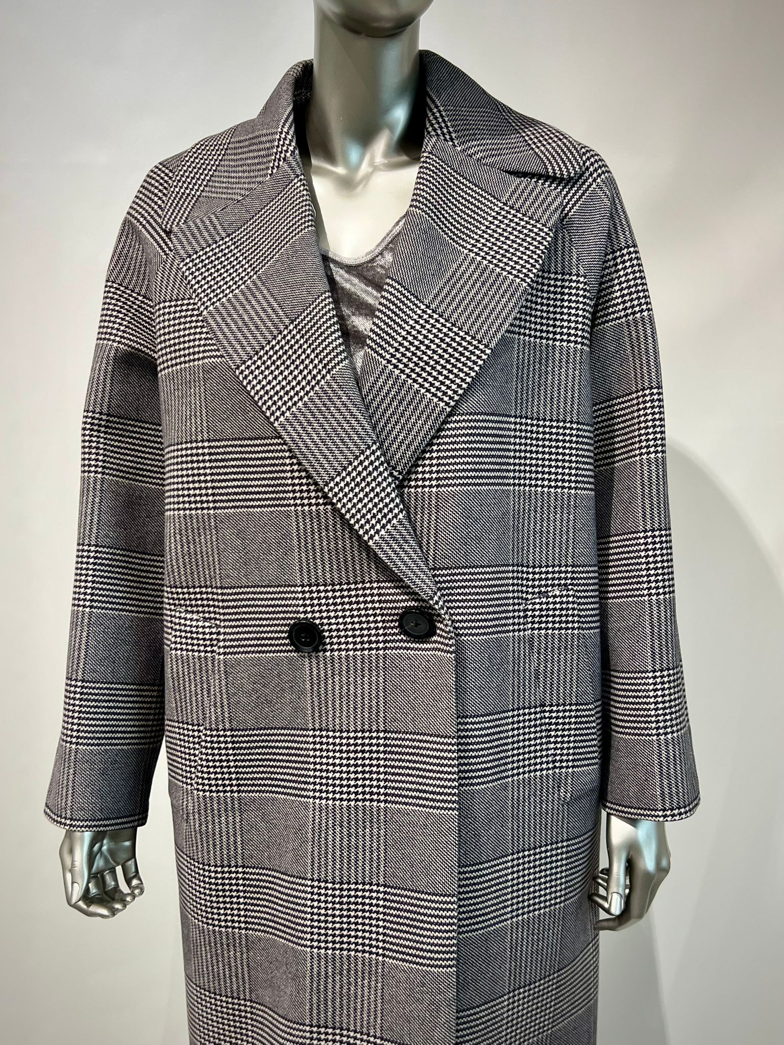 WD4-FD3277 Cappotto Doppiopetto Overcheck Blu